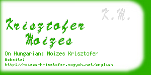 krisztofer moizes business card